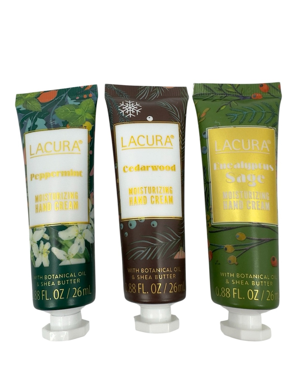Lacura Moisturizing Hand Cream LOT Peppermint Cedarwood Eucalyptus Sage .88fl oz